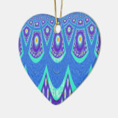 Blauwe batik keramisch ornament (Links)