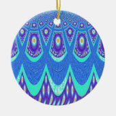 Blauwe batik keramisch ornament (Voorkant)