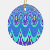 Blauwe batik keramisch ornament (Links)