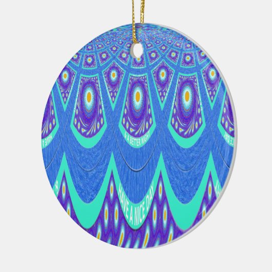 Blauwe batik keramisch ornament (Links)