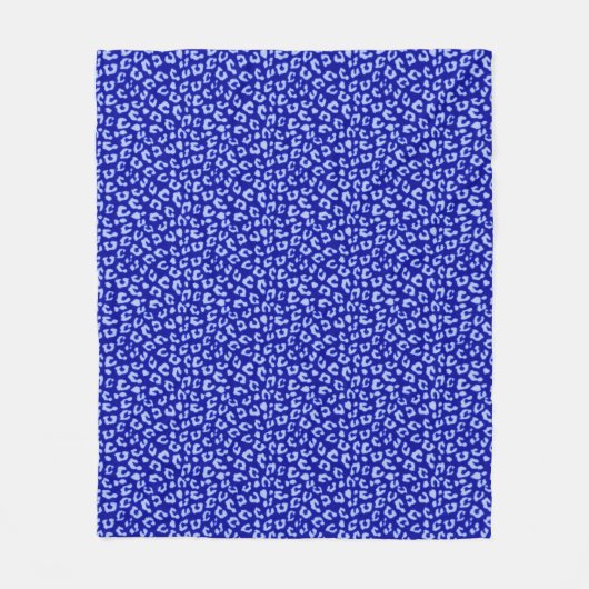 Blauwe Batik Luipaard - fleece deken (Voorkant)