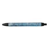 Blauwe batik met ronddraaipen zwarte inkt pen (Voorkant)