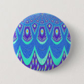 Blauwe batik ronde button 5,7 cm (Voorkant)