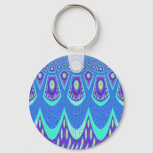 Blauwe batik sleutelhanger