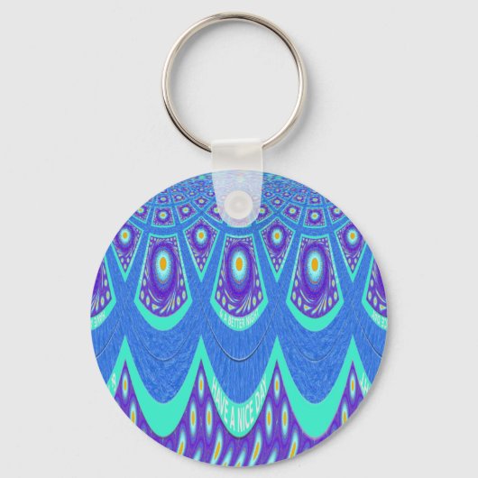 Blauwe batik sleutelhanger (Voorkant)