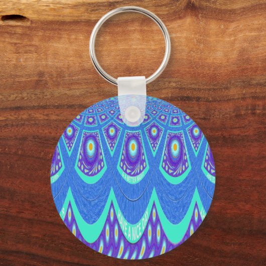 Blauwe batik sleutelhanger (Voorkant)