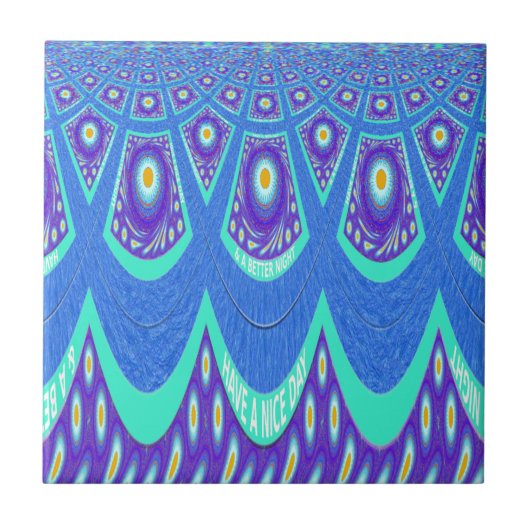 Blauwe batik tegeltje (Voorkant)