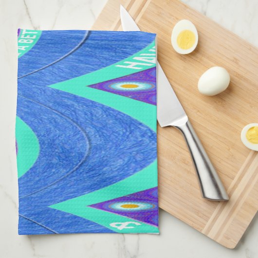 Blauwe batik theedoek (Quarter Fold)