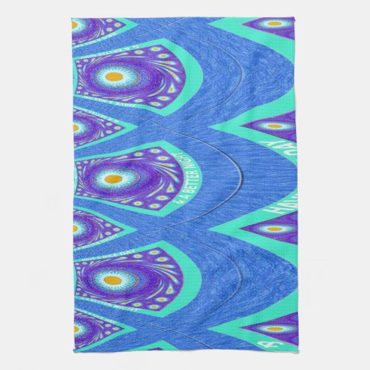 Blauwe batik theedoek (Verticaal)