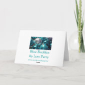 Blauwe Baubles begroetings kaart (Achterkant)