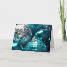 Blauwe Baubles begroetings kaart