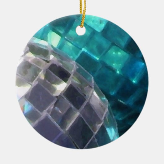 Blauwe Baubles detailversiering Keramisch Ornament (Voorkant)