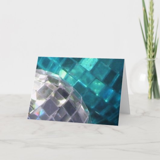 Blauwe Baubles-kaart met details Feestdagen Kaart (Voorkant)