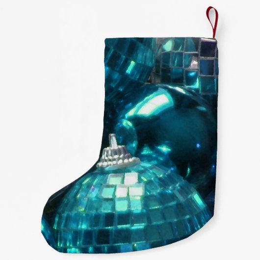 Blauwe Baubles Kleine Kerstsok (Achterkant)