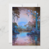 Blauwe Bayou avond bruiloft Kaart (Achterkant)