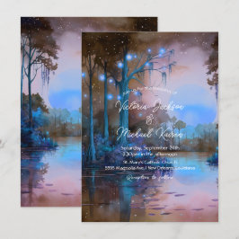 Blauwe Bayou avond bruiloft Kaart