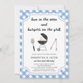 Blauwe BBQ Baby Shower Kaart (Voorkant)