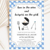 Blauwe BBQ Baby Shower Kaart