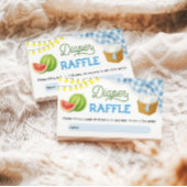 Blauwe BBQ Baby shower Luier Raffle Informatiekaartje