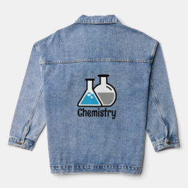 Blauwe Beakers Design Denim Jas Jacket