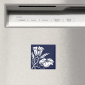 Blauwe Beardsley Poppies Magnet (Insitu (Vaatwasser))