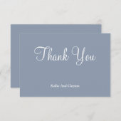 Blauwe bedankt kaarten (Voorkant / Achterkant)