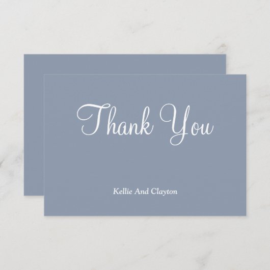 Blauwe bedankt kaarten (Voorkant / Achterkant)