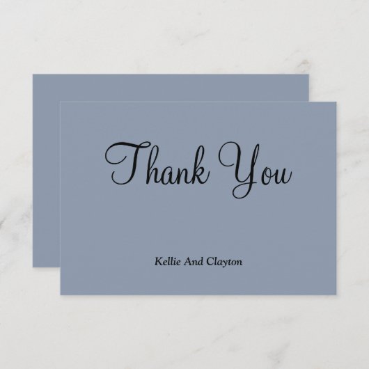 Blauwe bedankt kaarten (Voorkant / Achterkant)
