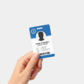 Blauwe  bedrijfsmedewerker Logo foto Badge (Handheld)