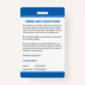 Blauwe  bedrijfsmedewerker Logo foto Badge (Achterkant)