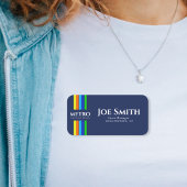 Blauwe bedrijfsnaam Urban Modern Vertical Stripes Naamplaatje