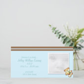 Blauwe Beer Baby Aankondiging Fotokaarten (Staand voorkant)