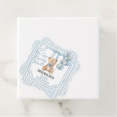 Blauwe Beer Baby Shower Bedankjes Labels (In situ)