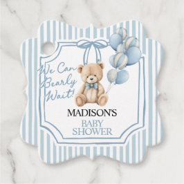 Blauwe Beer Baby Shower Bedankjes Labels