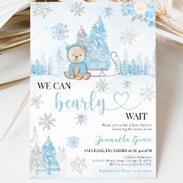 Blauwe Beer Baby Shower Kaart