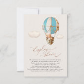 Blauwe Beer ballon-beeldscherm met schokdemper RSVP Kaartje (Voorkant)