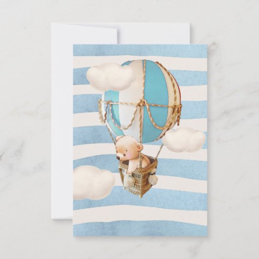 Blauwe Beer ballon-beeldscherm met schokdemper RSVP Kaartje (Achterkant)