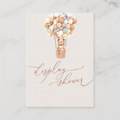 Blauwe Beer-ballonnen Display Shower Enclosure Car Informatiekaartje (Achterkant)