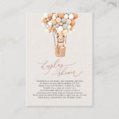 Blauwe Beer-ballonnen Display Shower Enclosure Car Informatiekaartje (Voorkant)