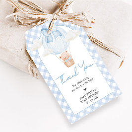 Blauwe Beer Beertje Wacht Baby Shower Favor Tags Cadeaulabel