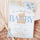 Blauwe Beer Boho Baby Shower Kaart