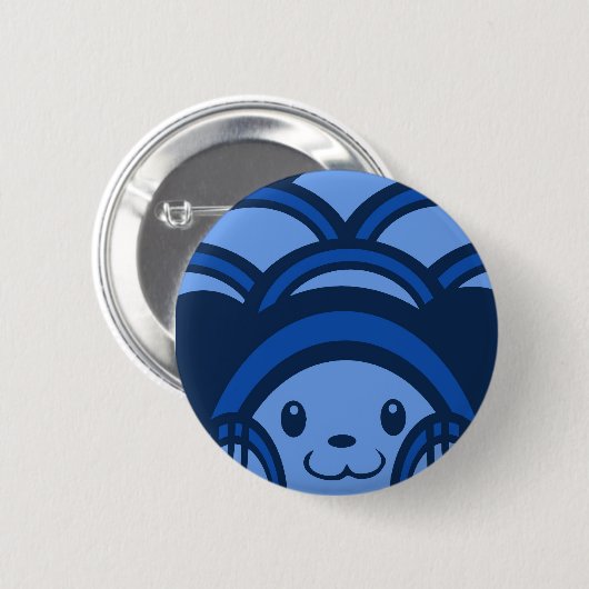 Blauwe Beer Button (Voorkant /achterkant)