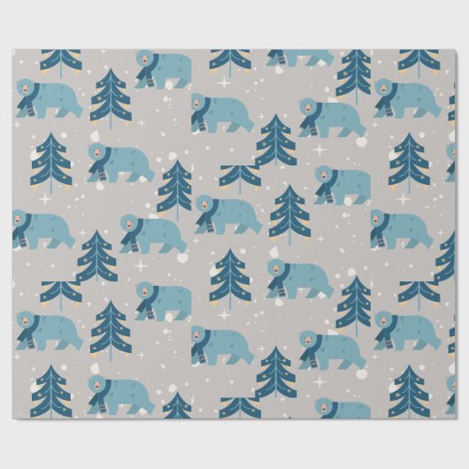 BLAUWE BEER CHRISTMAS CADEAUPAPIER (Vlak)