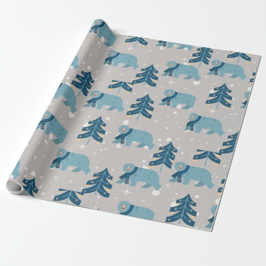 BLAUWE BEER CHRISTMAS CADEAUPAPIER (Uitgerold)