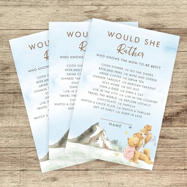 Blauwe Beer Familie Would She Rather Spel (Creator heeft geüpload)