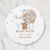 Blauwe Beer Hartelijk Dank Beary Veel  Bedankjes Labels (Voorkant)