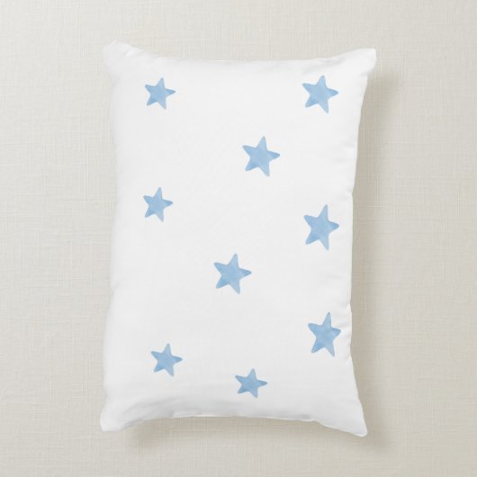 Blauwe Beer jongen met sterren Aangepaste naam Pil Accent Kussen (Achterkant (Verticaal))