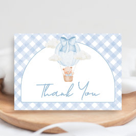 Blauwe Beer Kan Haast Niet Wachten Baby Shower Bedankkaart