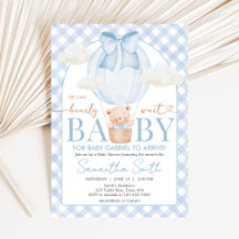 Blauwe Beer Kan Nauwelijks Wachten Baby Shower
