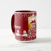 Blauwe Beer kerstkaarsboom wintersneeuwvlok Mok (Voorkant links)